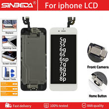 Aaa qualidade lcd para iphone 6 display lcd tela de toque para iphone 5 5S se 5c assembléia completa lcd com botão casa câmera frontal 2024 - compre barato