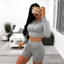 Summer Two Piece Short Set Women Casual Crop Top And Shorts Tracksuit Joggers Sportwear Fitness Female Soild  Sets 2024 - buy cheap