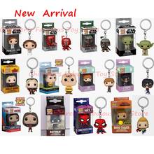 13 стилей Новое поступление, брелоки FUNKO POP, брелок Yoda Leia, Боба, избыт Цзинь, Джей-надеюсь, Бэтмен, Спиди, ведьма, мирио, экшн-фигурки, игрушки