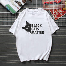 New Summer Fashion Streetwear Black Cats Matter Men T Shirts Cool Men Funny T-shirt Tops 100% Cotton Unisex Tshirt 2024 - buy cheap