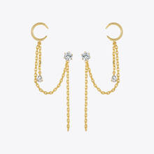 ENFASHION Crystal Link Chain Moon Drop Earrings For Women Gold Color Long Tassel Dangle Earings Fashion Jewelry Kolczyki E191101 2024 - buy cheap