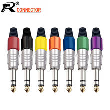 100pcs/lot 3 Poles 6.35mm Stereo Plug 1/4" Connector Microphone Guitar Plug 3 Pin 3 6.35mm Stereo Wire Connector 2024 - buy cheap