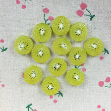 10 piezas de cabujón de resina de espalda plana Kawaii Kiwifruit Slice DIY decoración de fondo plano accesorios para álbum de recortes artesanal Charm:20mm 2024 - compra barato