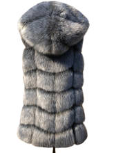 Zadorin casaco de pele sem mangas feminino, jaqueta sem mangas de pele sintética com capuz, inverno plus size 2024 - compre barato
