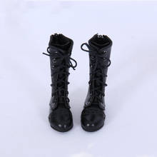 Кукольная обувь BJD подходит для 1-4 размера F4 черные высокие ботинки мартинсы аксессуары для кукол 2024 - купить недорого