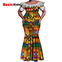 Conjunto de 2 piezas de ropa africana para mujer, camiseta y falda de retazos de encaje, ropa tradicional Bazin, WY5212 2024 - compra barato