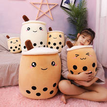 Cartoon Plush Boba Tea Cup Toy Bubble Tea Stuffed Pillow Cushion Food Milk Tea Soft Doll Fruit Tea Cup Kids Toys Birthday Gift 2024 - buy cheap