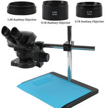 Microscopio Binocular estéreo con soporte de Metal de gran tamaño 7-45X 7X-50X, lente objetivo auxiliar para soldadura PCB de teléfono de laboratorio, 0,5X 2X 1X 2024 - compra barato