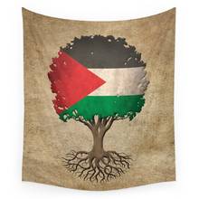 Винтажный гобелен с деревом жизни и флагом Палестины, настенные гобелены, настенное художественное полотенце, простыня, скатерть, домашний декор 2024 - купить недорого