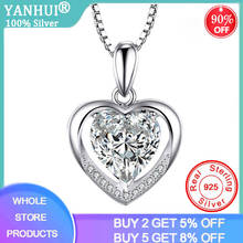 YANHUI Original Tibetan Silver Heart Necklace Shining Clear 3A Zircon Women Clavicle Chain Elegant Charm Wedding Pendant Jewelry 2024 - buy cheap