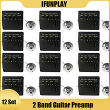 12Pcs 2 Band Acoustic Guitar EQ Equalizer Pickup with Tuner Pickup for Folk Gutiarra Black 2024 - buy cheap