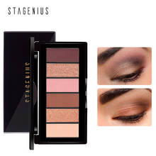 STAGENIUS-paleta de sombra de ojos, 6 colores, resistente al agua, profesional, polvo de alta calidad, maquillaje de ojos 2024 - compra barato