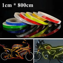 1cm*800cm Vinyl Motorcycle Rim Tape Reflective Wheel Stickers Decals Car Warning Stickers Motorbike Styling Decor Accessories 2024 - buy cheap