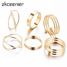 Hot Best Selling 6Pcs/Set Unique Ring Set Punk Gold Color Knuckle Rings for Women Finger Ring Summer Jewelry 2024 - buy cheap