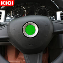 Панель рулевого колеса KIQI, накладка с логотипом для VW Golf 6, 7, MK6, MK7, Jetta, MK5, Passat B6, B7, аксессуары для Polo Touareg 2024 - купить недорого