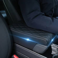 Funda de cuero para Reposabrazos de coche, compartimento central, caja de protección, cojín, soportes de mano para Tesla Model 3 Model3 2024 - compra barato