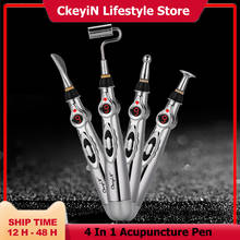 Ckeyin 4 em 1 eletrônico acupuntura caneta meridianos elétrica terapia a laser curar massagem caneta meridiano energia caneta alívio da dor ferramentas 2024 - compre barato