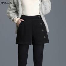 Shorts Women Popular Button Simple Elegant Female Tender Korean Style All Match Leisure Solid Loose Fashion High Waist Autumn 2024 - buy cheap