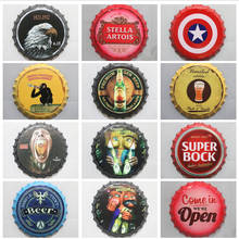 35cm Beer Bottle Cap Vintage Plaque Metal Tin Sign Bar Pub Round Home Wall Decor Metal Art Poster Retro Wall Plaques Beer Cheer 2024 - buy cheap