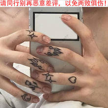 Waterproof Temporary Tattoo Sticker Flame Love Heart Flower Star Element Body Art Fake Tatto Flash Tatoo on finger for Men Women 2024 - купить недорого