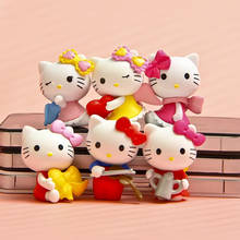 6pcs/set Girl Toys Kitty Cat Cute Pink Anime PVC Action Figure Collection Model Toy Doll Gift for Kids Anime Figurine 2024 - buy cheap