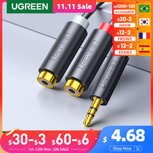 Ugreen 3.5mm Male to 2RCA Female Jack Stereo AUX Audio Cable Y Adapter for iPhone MP3 Tablet Computer Speaker 3.5 RCA Jack Cable 2024 - купить недорого
