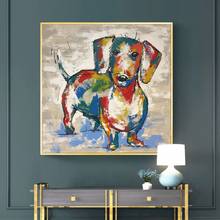 Graffiti Art Dachshund Dog Canvas Paintings on The Wall Abstract Dog Poster and Print Animal Wall Paintings for Kids Room Cuadro 2024 - buy cheap