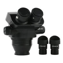 7-45X 7X-50X супер Widefield стерео микроскоп бинокулярная головка + WF10X/20 мм окуляр резиновая защита глаз аксессуары для микроскопа 2024 - купить недорого