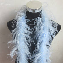 20 Meter fluffy ostrich feather boa skirt Costumes Trim for Party Costume Light blue ostrich feather in wedding decorations 2024 - buy cheap