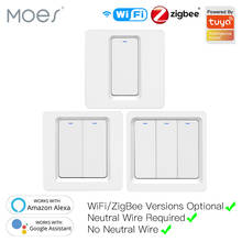 Moes WiFi ZigBee Smart Push Button Switch No Neutral Required Smart Life Tuya APP Alexa Google Home Voice Control 2/3 Way EU UK 2024 - buy cheap