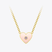 ENFASHION-collar de circonia rosa con forma de corazón para mujer, cadena de Color dorado, joyería de acero inoxidable, bisutería para mujer P213206 2024 - compra barato