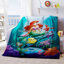 Disney-mantas gruesas y cálidas para el hogar, ropa de cama de la princesa Ariel y la sirena, textiles para el hogar, regalos para bebés y niñas 2024 - compra barato
