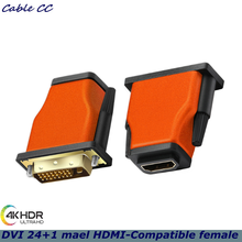Позолоченный HDMI, DVI к HDMI-совместимого адаптера двухсторонняя DVI-D DVI 24 + 1 мужчина к HDMI Мужской Женский разъем адаптера конвертер для HDTV проекторы 2024 - купить недорого
