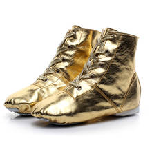 Sapatos de jazz dourados e prateados, botas quadradas de sola macia para palco de dança e performance 2024 - compre barato