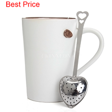 100Pcs/Lot Heart Shape Stainless Steel Tea Infuser Spoon Strainer Steeper Handle Shower 2024 - buy cheap