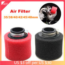 35/38/40/42/45/48mm em linha reta pescoço esponja universal motocicleta filtro de ar mais limpo ciclomotor para 50cc-250cc atv scooter pit dirt bike 2024 - compre barato