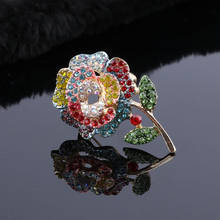 Vintage Brooches Rose Flower Crystal Rhinestone Brooch Pin Dual-Use Costume Corsage Women Party Pendant Jewelry with Gift Box 2024 - buy cheap