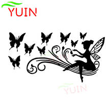 YUIN Fairy Butterfly Car Sticker Fashion Car Window Decoration PVC Waterproof Sunscreen Decal Black/White/Red/Laser/Silver 2024 - buy cheap