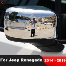 Cubierta de espejo retrovisor lateral para coche, pieza de Marco embellecedor, para Jeep Renegade 2014-2017 2018, 2 uds. 2024 - compra barato