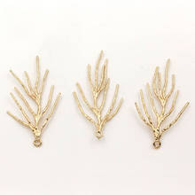 20pcs KC Gold Plt Pine tree Branch Pendant Charms Earrings Supplies DIY Jewelry Decorations Crafts Brass Metal Die Casting 2024 - buy cheap