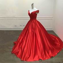 2021 Элегантные Простые красные платья для выпускного вечера, бальные платья с V-образным вырезом, атласные платья с рукавом-крылышком и открытой спиной, светоотражающее платье 2024 - купить недорого