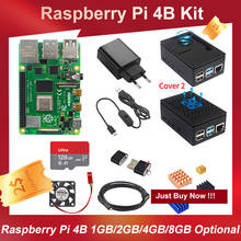 Raspberry Pi 4 8GB 4GB 2GB Kit + Power Adapter + ABS Case + 32G 64G 128G Card + Reader + Heat Sink for Raspberry Pi 4 Model B 2024 - buy cheap