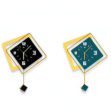 Северные часы настенные часы для гостиной Современные простые домашние модные креативные индивидуальные карманные часы слегка роскошные украшения 2024 - купить недорого