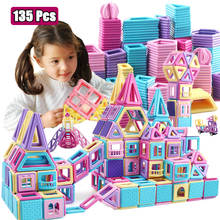 Conjunto de blocos magnéticos grandes de construção, brinquedos educativos para crianças, 135 peças 2024 - compre barato