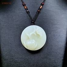 CYNSFJA Real Certified Natural Hetian Jade Nephrite Men's Lucky Amulet Jade Pendant Necklace Hand Carved High Quality Best Gifts 2024 - buy cheap