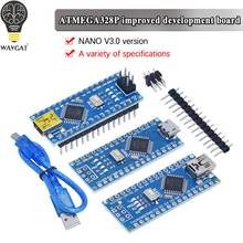 1PCS Promotion For arduino Nano 3.0 Atmega328 Controller Compatible Board WAVGAT Module PCB Development Board without USB V3.0 2024 - купить недорого