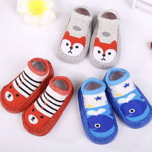 3pairls/Lot Baby Shoes Socks Cartoon Socks Infant Baby Kids Indoor Floor  PU Leather Sole Non-Slip Thick Socks 2024 - buy cheap