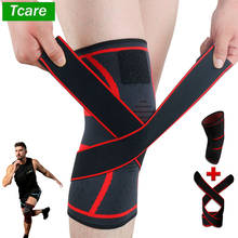 Tcare 1Pcs Knitting Knee Brace Support with Adjustable Compression Straps for Running Jogging Cross Fit Sports Joint Pain Relief 2024 - buy cheap