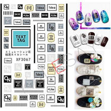 Text Tag Nail Sticker for Nails Gold Black White Back Glue Label Decals Manicure Design Nail Art Stickers Decoration Popular 2024 - buy cheap