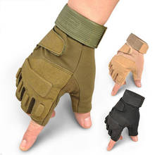 Армейские военные тактические перчатки, перчатки для пейнтбола, страйкбола, стрельбы, езды на велосипеде, с твердыми костяшками, перчатки на полпальца для сенсорного экрана 2024 - купить недорого